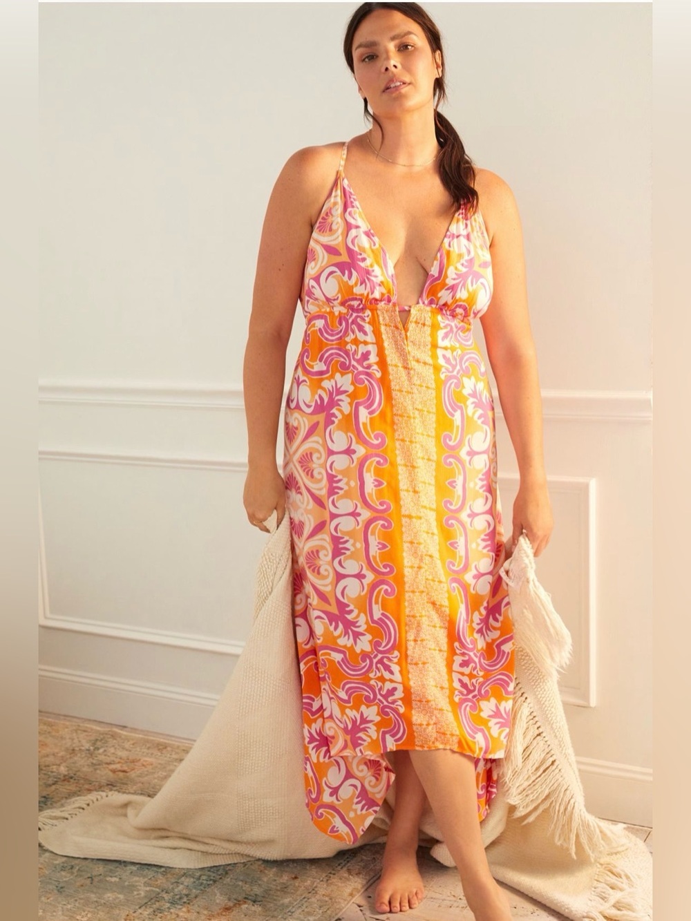 Anthropologie Flawed Abstract Midi Cover-Up Dress